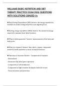 WILLIAMS BASIC NUTRITION AND DIET THERAPY PRACTICE EXAM 2026 QUESTIONS WITH SOLUTIONS GRADED A&plus;