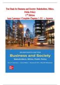 Business and Society 17th Edition Test Bank&colon; Complete Chapters 1-19 with Answers &vert; Stakeholders&comma; Ethics&comma; Public Policy