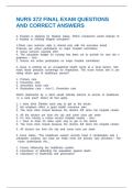 NURS 372 FINAL EXAM QUESTIONS AND CORRECT ANSWERS