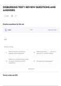 DISBURSING TEST 1 REVIEW QUESTIONS AND ANSWERS