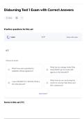 Disbursing Test 1 Exam with Correct Answers