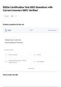 EDDA Certification Test 2021 Questions with Correct Answers 100&percnt; Verified