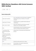 EDDA Review Questions with Correct Answers 100&percnt; Verified