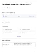 EDDA EXAM QUESTIONS AND ANSWERS