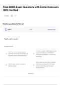 Final EDDA Exam Questions with Correct Answers 100&percnt; Verified