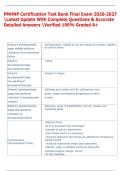 PMHNP Certification Test Bank Final Exam 2026-2027  Latest Update With Complete Questions & Accurate  Detailed Answers Verified 100&percnt; Graded A&plus; 