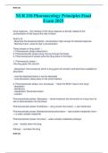 NUR 210 Pharmacology Principles Final  Exam 2025
