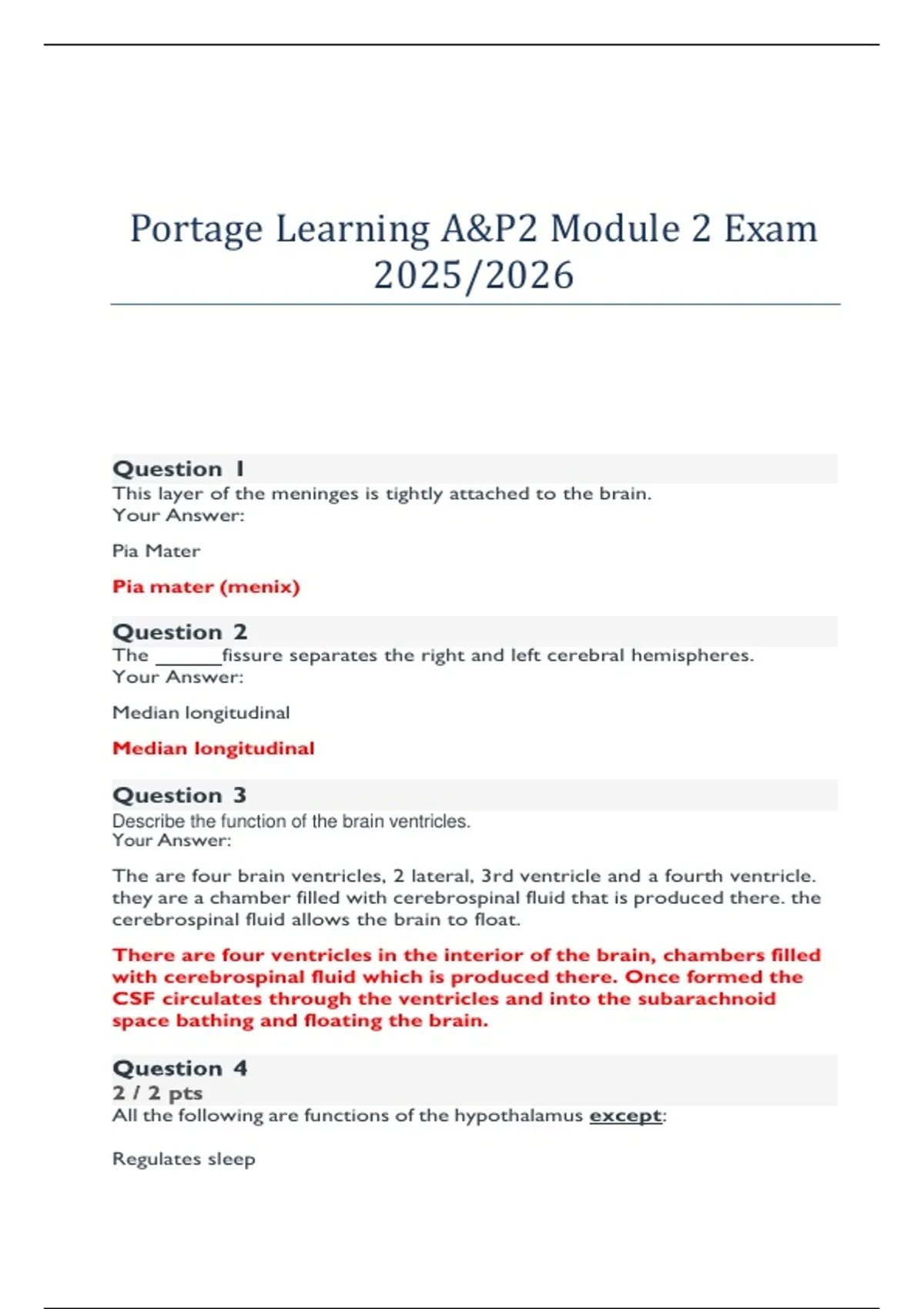 Portage Learning Anatomy & Physiology II (A&P2 / BIOD 152) – Module 2 ...