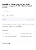 Essentials of Entrepreneurship and Small Business Management - CH 8 Questions and Answers