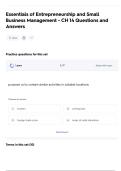 Essentials of Entrepreneurship and Small Business Management - CH 14 Questions and Answers