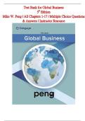 Test Bank for Global Business 5th Edition by Mike W&period; Peng &vert; All Chapters 1-17 &vert; MCQ & Answers &vert; Instructor Resource
