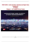 Jacobs & Chase Operations and Supply Chain Management 16th Edition Test Bank &ndash; Full Chapters 1-22 with Answer Key
