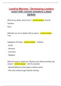 Leading Marines - Developing Leaders exam with correct answers&vert; Latest Update