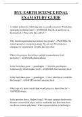 BYU EARTH SCIENCE FINAL EXAM STUDY GUIDE QUESTIONS AND ANSWERS 2026