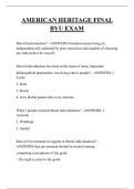 AMERICAN HERITAGE FINAL BYU EXAM QUESTIONS AND ANSWERS 2026
