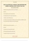 West Coast EMT block 1 EXAM ALL 500 QUESTIONS AND CORRECT ANSWERS LATEST UPDATE THIS YEAR