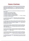 Physics 1 Final Exam Questions and Correct Answers &lpar;100&percnt; VERIFIED&rpar;&vert; 2025&sol;2026