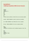 Spreadsheets - C268 Exam Questions With Correct Answers 