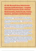 AZ-104&colon; Microsoft Azure Administrator  Associate Certification Exam &ndash; Complete  2025&sol;2026 Preparation Guide with Real World Scenarios&comma; Hands-On Labs&comma; Practice  Questions&comma; and Expert-Verified Solutions