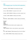 AQA GCSE Geography paper 2 Key Words With explanations &comma;&period;