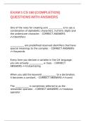 EXAM 1 CS 160 &lpar;COMPLETION&rpar; QUESTIONS WITH ANSWERS
