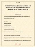 ASREB EXAM &lpar;Arizona School of Real Estate and Business&rpar; ALL 400 QUESTIONS AND CORRECT ANSWERS LATEST UPDATE THIS YEAR