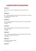 Louisiana Class D License Exam Questions and Correct Answers &lpar;100&percnt; VERIFIED&rpar;&vert; 2025&sol;2026