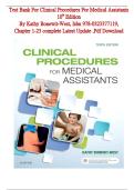 Clinical Procedures for Medical Assistants 10th Edition Test Bank – Complete Chapter 1-23 Q&A Guide
