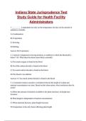 Indiana State Jurisprudence Test Study Guide for Health Facility Administrators Questions and Correct Answers &lpar;100&percnt; VERIFIED&rpar;&vert; 2025&sol;2026