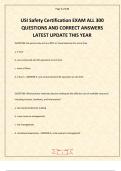USI Safety Certification EXAM ALL 300 QUESTIONS AND CORRECT ANSWERS LATEST UPDATE THIS YEAR
