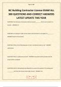 NC Building Contractor Final EXAM ALL 500 QUESTIONS AND CORRECT ANSWERS LATEST UPDATE THIS YEAR