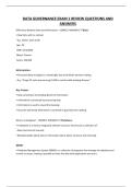 DATA GOVERNANCE EXAM 1 REVIEW QUESTIONS AND ANSWERS