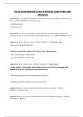 DATA GOVERNANCE EXAM 2 REVIEW QUESTIONS AND ANSWER1