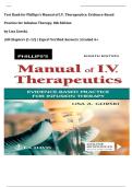 Test Bank for Phillips&rsquo;s Manual of I&period;V&period; Therapeutics&colon; Evidence-Based Practice for Infusion Therapy&comma; 8th Edition by Lisa Gorski&comma;  &vert;All Chapters &lpar;1-12&rpar; &vert; Expert Verified Answers &vert; Graded A&plus;