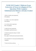 NURS 5432 Family I Midterm Exam  University of Texas at Arlington &lpar;UTA&rpar;&period;  Questions With Complete  Solutions&vert;Latest Release &vert;Already Graded  A&plus;