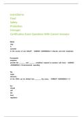 Learn2Serve Food Safety Protection Manager Certification Exam Questions With Correct Answers 