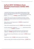 IvyTech APHY 102 Midterm Exam  Questions And Answers Verified 100&percnt;  Correct 