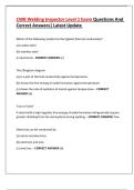CWB Welding Inspector Level 1 Exam Questions And Correct Answers&vert; Latest Update 