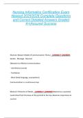Nursing Informatics Certification Exam  Newest 2025&sol;2026 Complete Questions  and Correct Detailed Answers Graded  A&plus;&vert;Assured Success 