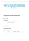 ANCC Nursing Informatics Certification Exam  Newest 2025&sol;2026 Complete Questions and  Correct Detailed Answers Graded A&plus;&vert;Brand  New Version 
