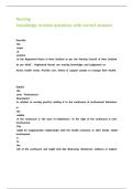 Nursing knowledge revision questions with correct answers