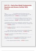 CLR 110 - Clarity Data Model Fundamentals  Questions and Answers Verified 100&percnt;  Correct 