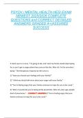 PSYCH &sol; MENTAL HEALTH HESI EXAM  NEWEST 2025&sol;2026 COMPLETE  QUESTIONS and CORRECT DETAILED  ANSWERS GRADED A&plus;&vert;ASSURED  SUCCESS 