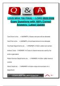 MHA 706 &ndash; Healthcare Financial Management Final Exam &lpar;85 Questions&rpar; &ndash; Costing Methods&comma; Bonds&comma; Budgeting&comma; Capital Decisions &vert; Louisiana State University Shreveport