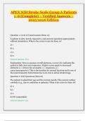 APEX NIH Stroke Scale Group A Patients 1&ndash;6 &lpar;Complete&rpar; &ndash; Verified Answers &ndash; 2025&sol;2026 Edition