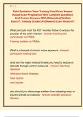  Field Sanitation Team Training Final Exam Newest  Actual Exam Preparation With Complete Questions  And Correct Answers With Rationales&vert;&vert;Verified  Exam&excl;&excl;&excl; &vert; Already Graded A&plus;&vert;&vert;Newest Exam Version&excl;&excl;&excl; 