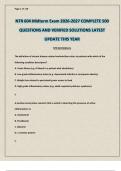 NTR 604 Midterm Exam 2026-2027 COMPLETE 500 QUESTIONS AND VERIFIED SOLUTIONS LATEST UPDATE THIS YEAR