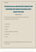 NTR 604 final Exam A&B 2026-2027 COMPLETE 200 QUESTIONS AND VERIFIED SOLUTIONS LATEST UPDATE THIS YEAR