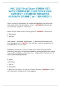 MIC 205 Final Exam STUDY SET WITH COMPLETE QUESTIONS AND CORRECT DETAILED ANSWERS ALREADY GRADED A&plus;&vert;&vert; RANKED&excl;&excl;&excl;
