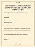 WGU D120 OA Exam &lpar;2 VERSIONS&rpar; ALL 350 QUESTIONS AND CORRECT ANSWERS LATEST UPDATE THIS YEAR